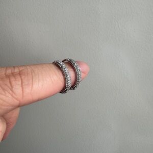 14k diamond reversible hoops